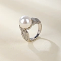 925 sterling silver cz rings with freshwater pearl ring